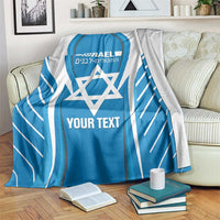 Custom Israel Football Blanket Come On Sky Blue and Whites