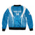Custom Israel Football Bomber Jacket Come On Sky Blue and Whites