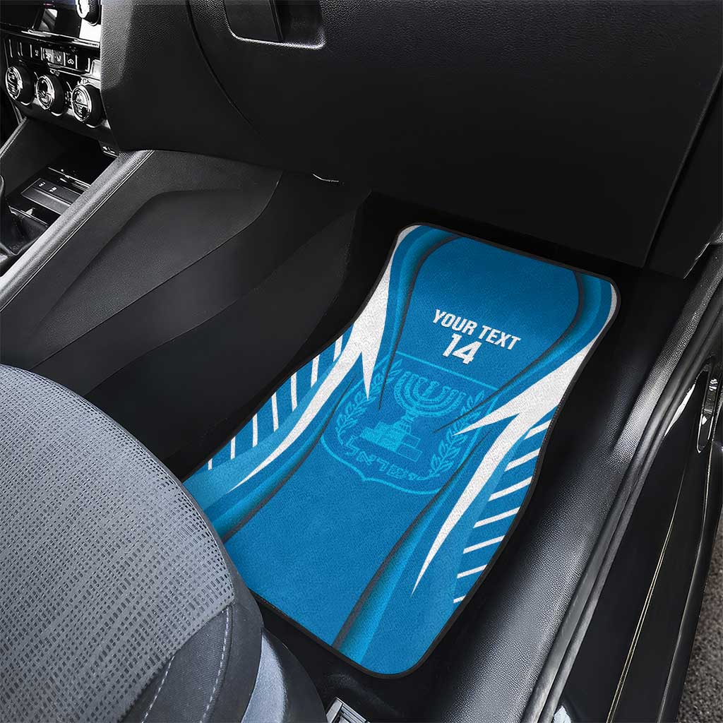 Custom Israel Football Car Mats Come On Sky Blue and Whites