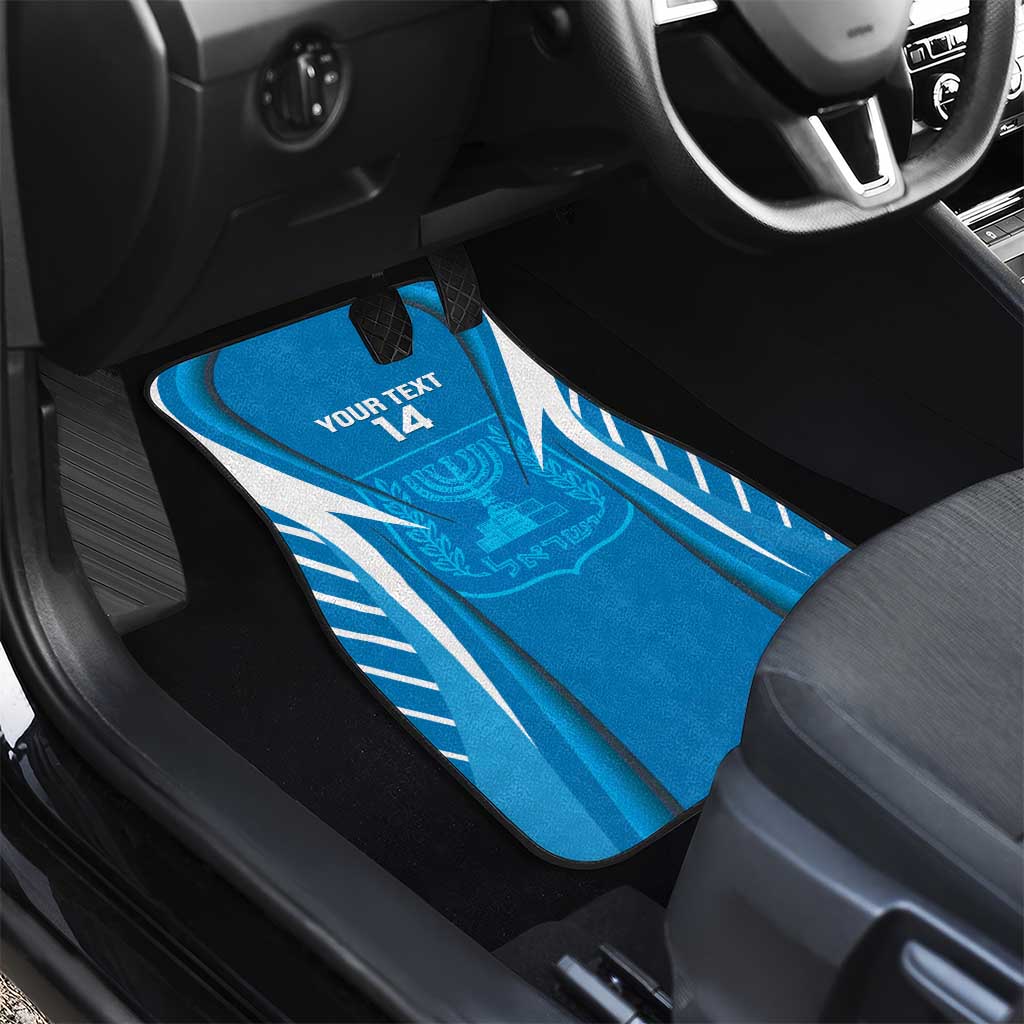 Custom Israel Football Car Mats Come On Sky Blue and Whites