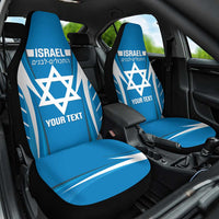 Custom Israel Football Car Seat Cover Come On Sky Blue and Whites