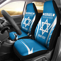 Custom Israel Football Car Seat Cover Come On Sky Blue and Whites