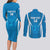 Custom Israel Football Couples Matching Long Sleeve Bodycon Dress and Long Sleeve Button Shirt Come On Sky Blue and Whites
