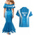 Custom Israel Football Couples Matching Mermaid Dress and Hawaiian Shirt Come On Sky Blue and Whites