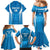 Custom Israel Football Family Matching Mermaid Dress and Hawaiian Shirt Come On Sky Blue and Whites