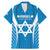 Custom Israel Football Family Matching Mermaid Dress and Hawaiian Shirt Come On Sky Blue and Whites