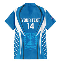 Custom Israel Football Family Matching Mermaid Dress and Hawaiian Shirt Come On Sky Blue and Whites