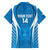 Custom Israel Football Family Matching Off The Shoulder Long Sleeve Dress and Hawaiian Shirt Come On Sky Blue and Whites