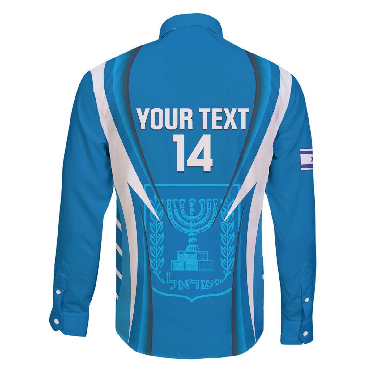 Custom Israel Football Family Matching Off The Shoulder Long Sleeve Dress and Hawaiian Shirt Come On Sky Blue and Whites