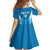 Custom Israel Football Family Matching Off Shoulder Maxi Dress and Hawaiian Shirt Come On Sky Blue and Whites