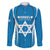 Custom Israel Football Family Matching Off Shoulder Maxi Dress and Hawaiian Shirt Come On Sky Blue and Whites