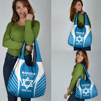 Custom Israel Football Grocery Bag Come On Sky Blue and Whites
