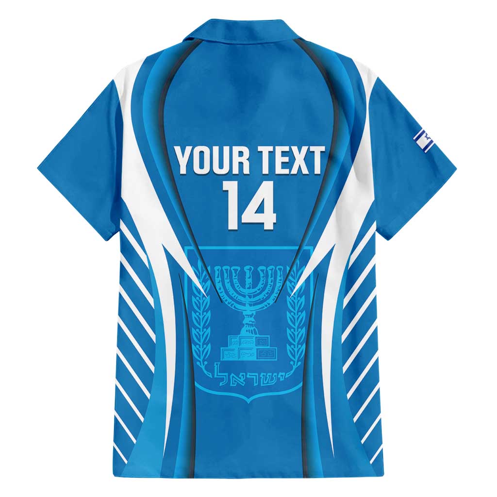 Custom Israel Football Hawaiian Shirt Come On Sky Blue and Whites