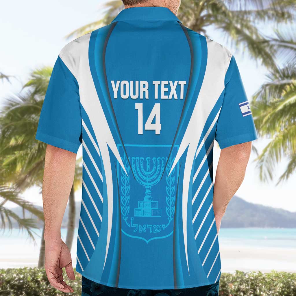 Custom Israel Football Hawaiian Shirt Come On Sky Blue and Whites