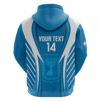 Custom Israel Football Hoodie Come On Sky Blue and Whites