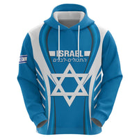 Custom Israel Football Hoodie Come On Sky Blue and Whites