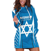 Custom Israel Football Hoodie Dress Come On Sky Blue and Whites