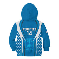 Custom Israel Football Kid Hoodie Come On Sky Blue and Whites