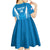 Custom Israel Football Kid Short Sleeve Dress Come On Sky Blue and Whites