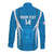 Custom Israel Football Long Sleeve Button Shirt Come On Sky Blue and Whites