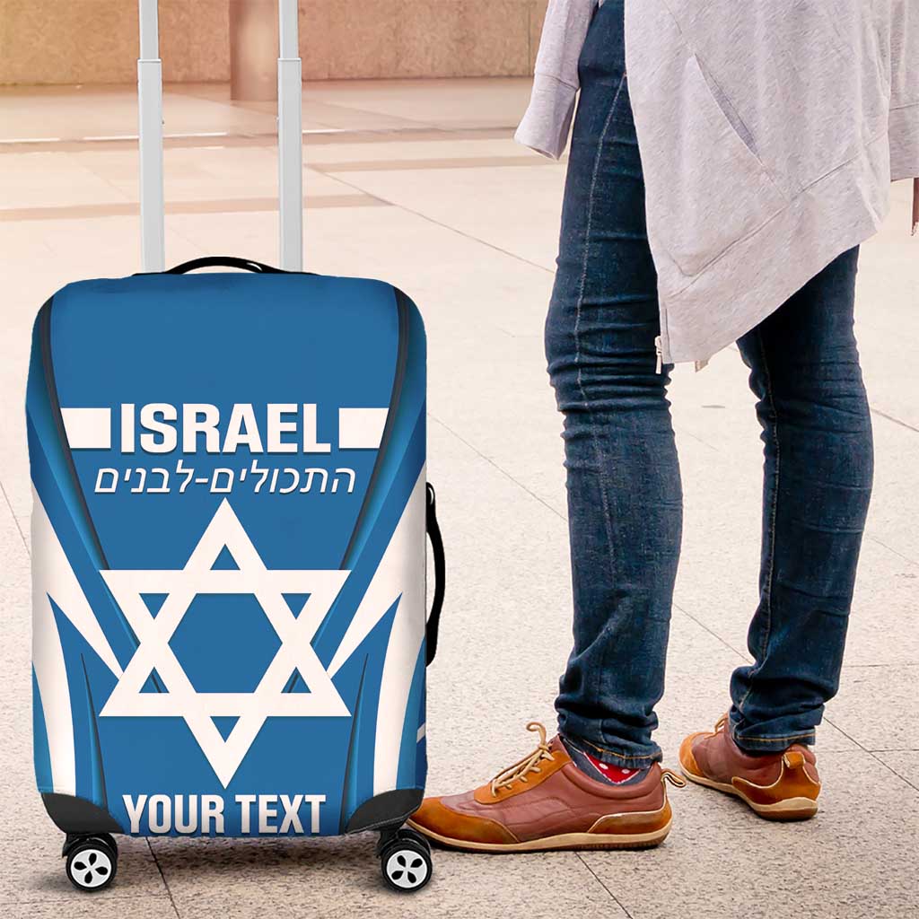 Custom Israel Football Luggage Cover Come On Sky Blue and Whites