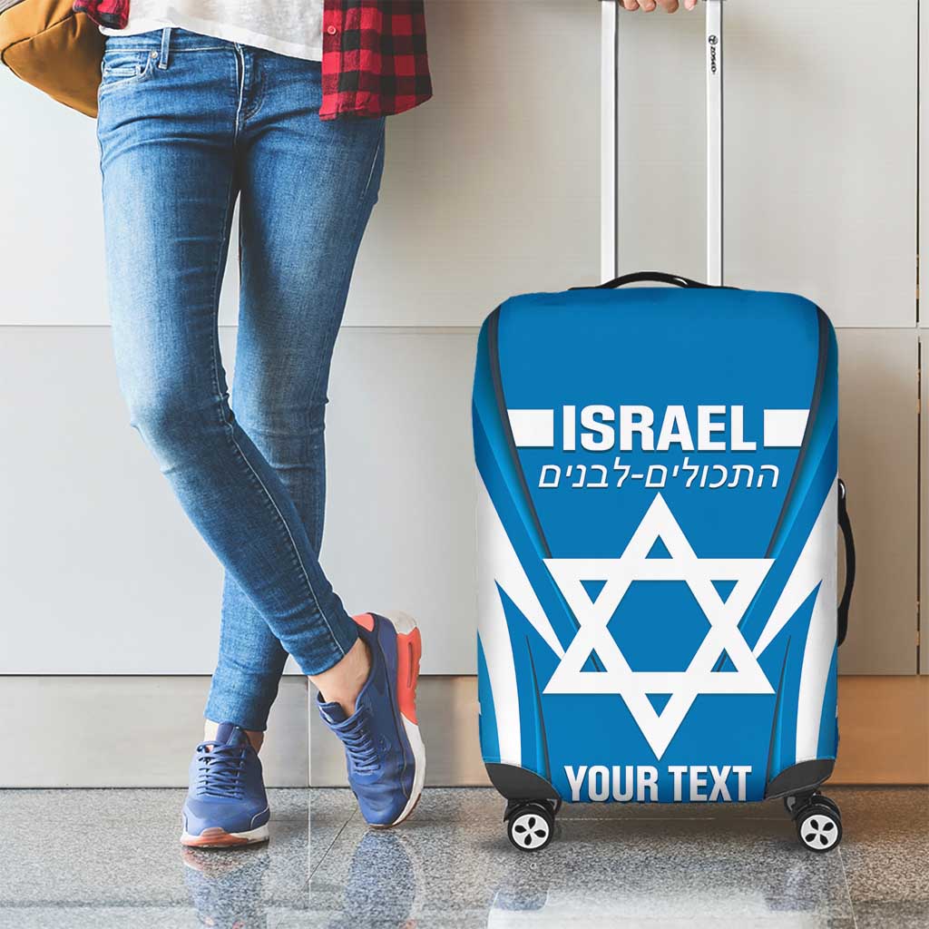 Custom Israel Football Luggage Cover Come On Sky Blue and Whites