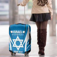 Custom Israel Football Luggage Cover Come On Sky Blue and Whites
