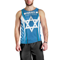 Custom Israel Football Men Tank Top Come On Sky Blue and Whites