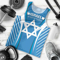 Custom Israel Football Men Tank Top Come On Sky Blue and Whites