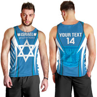 Custom Israel Football Men Tank Top Come On Sky Blue and Whites