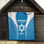 Custom Israel Football Quilt Come On Sky Blue and Whites