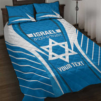 Custom Israel Football Quilt Bed Set Come On Sky Blue and Whites