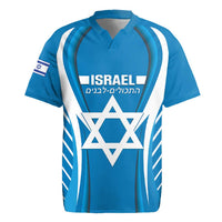 Custom Israel Football Rugby Jersey Come On Sky Blue and Whites