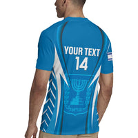 Custom Israel Football Rugby Jersey Come On Sky Blue and Whites