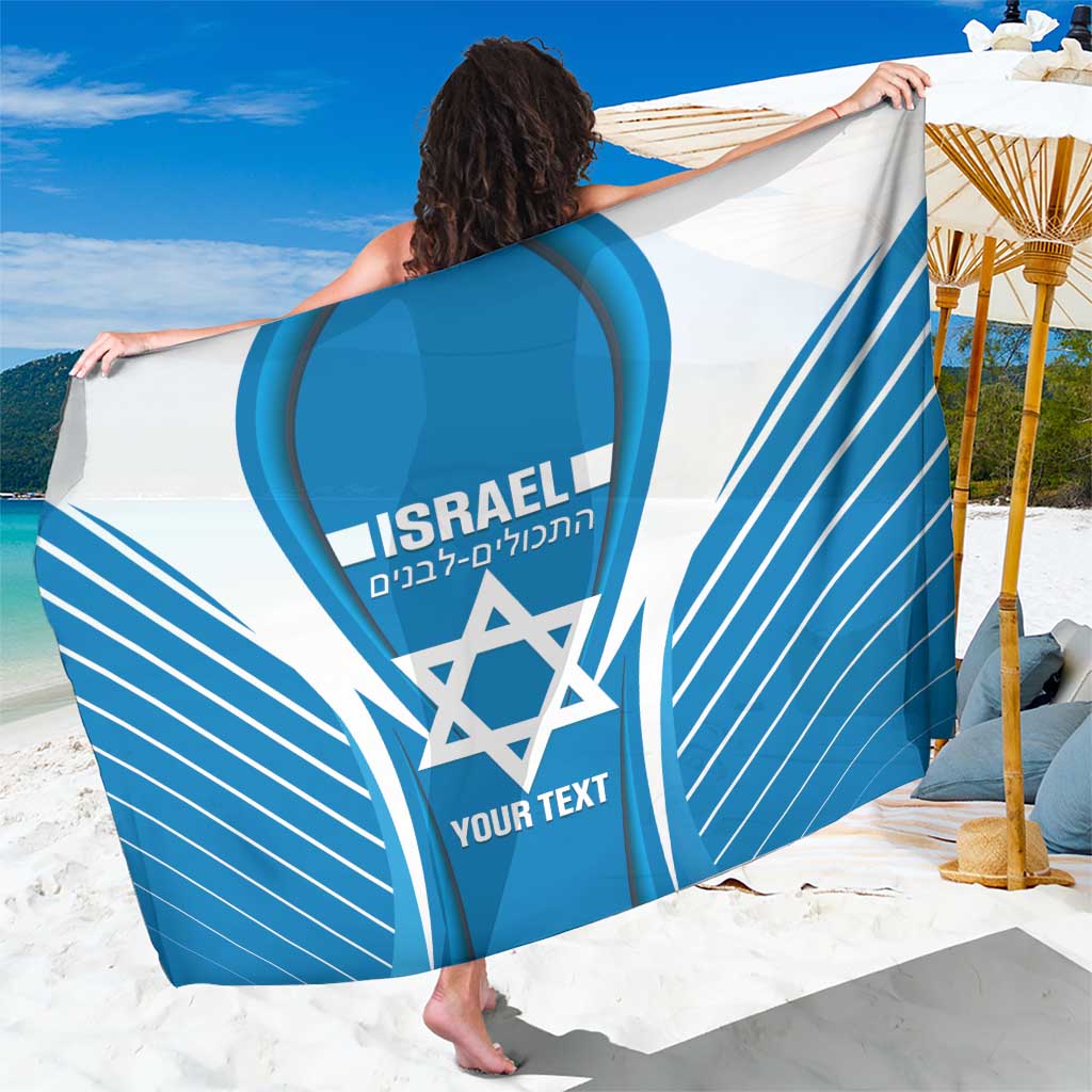Custom Israel Football Sarong Come On Sky Blue and Whites