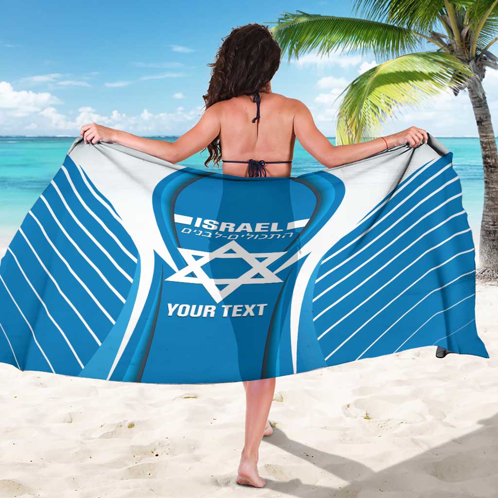Custom Israel Football Sarong Come On Sky Blue and Whites