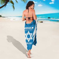 Custom Israel Football Sarong Come On Sky Blue and Whites