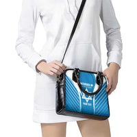 Custom Israel Football Shoulder Handbag Come On Sky Blue and Whites
