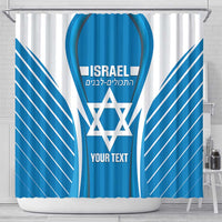 Custom Israel Football Shower Curtain Come On Sky Blue and Whites