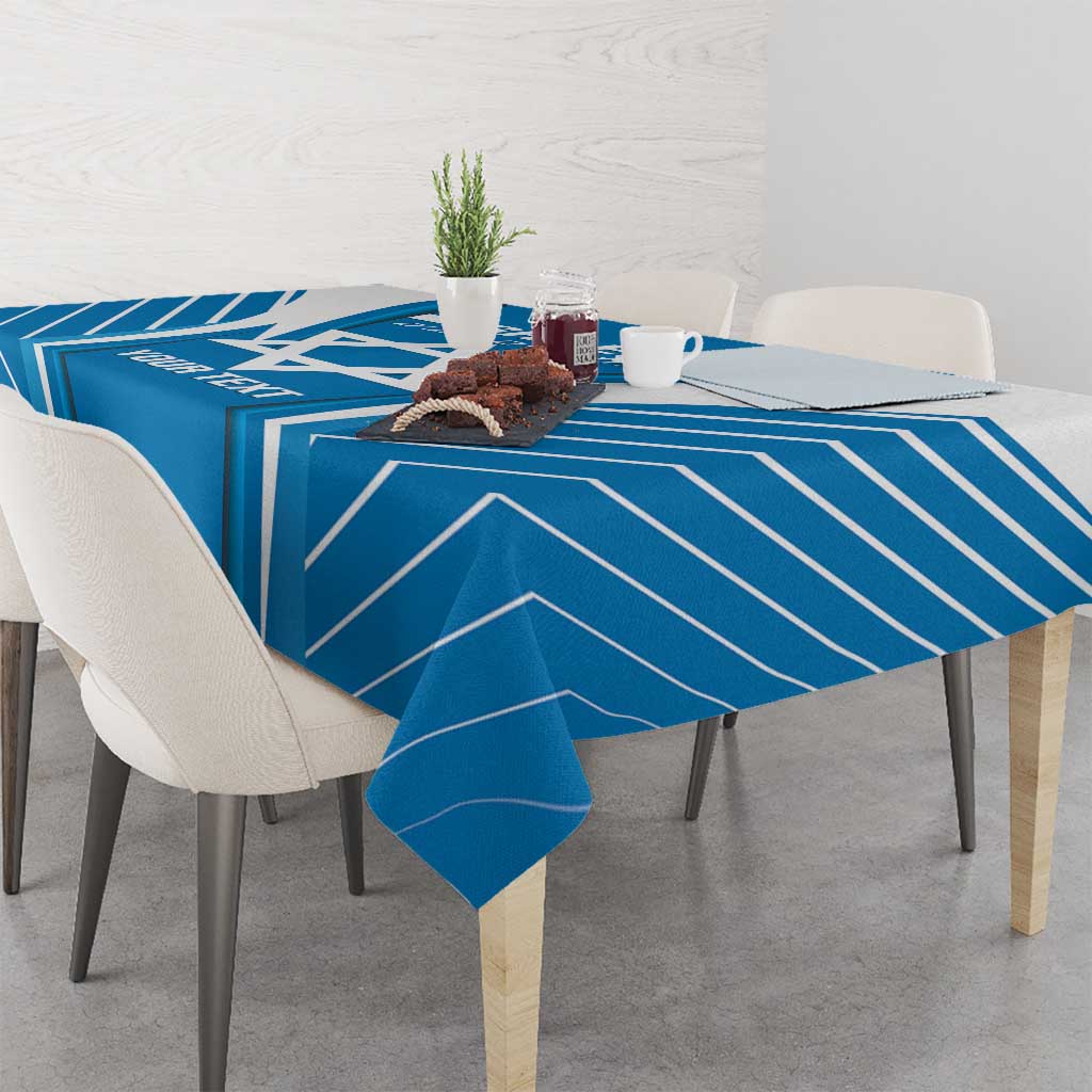 Custom Israel Football Tablecloth Come On Sky Blue and Whites