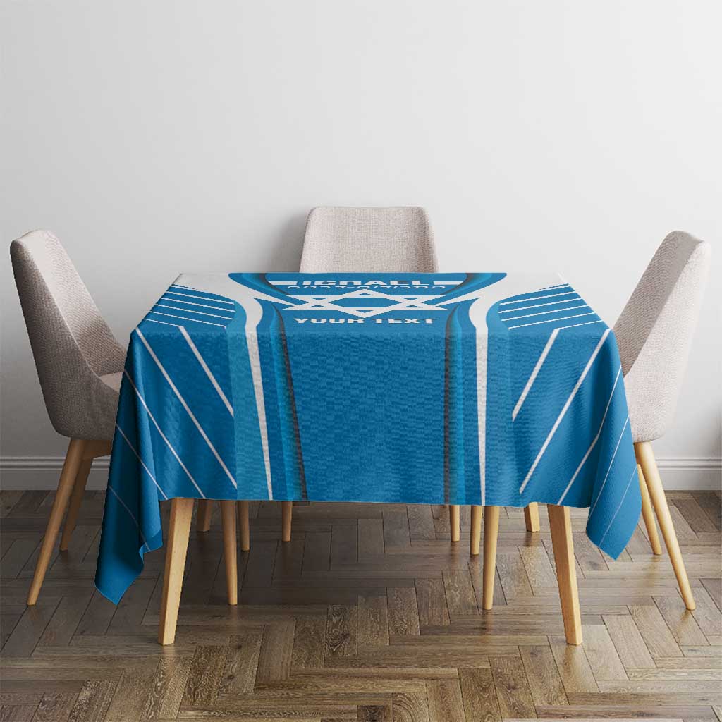 Custom Israel Football Tablecloth Come On Sky Blue and Whites