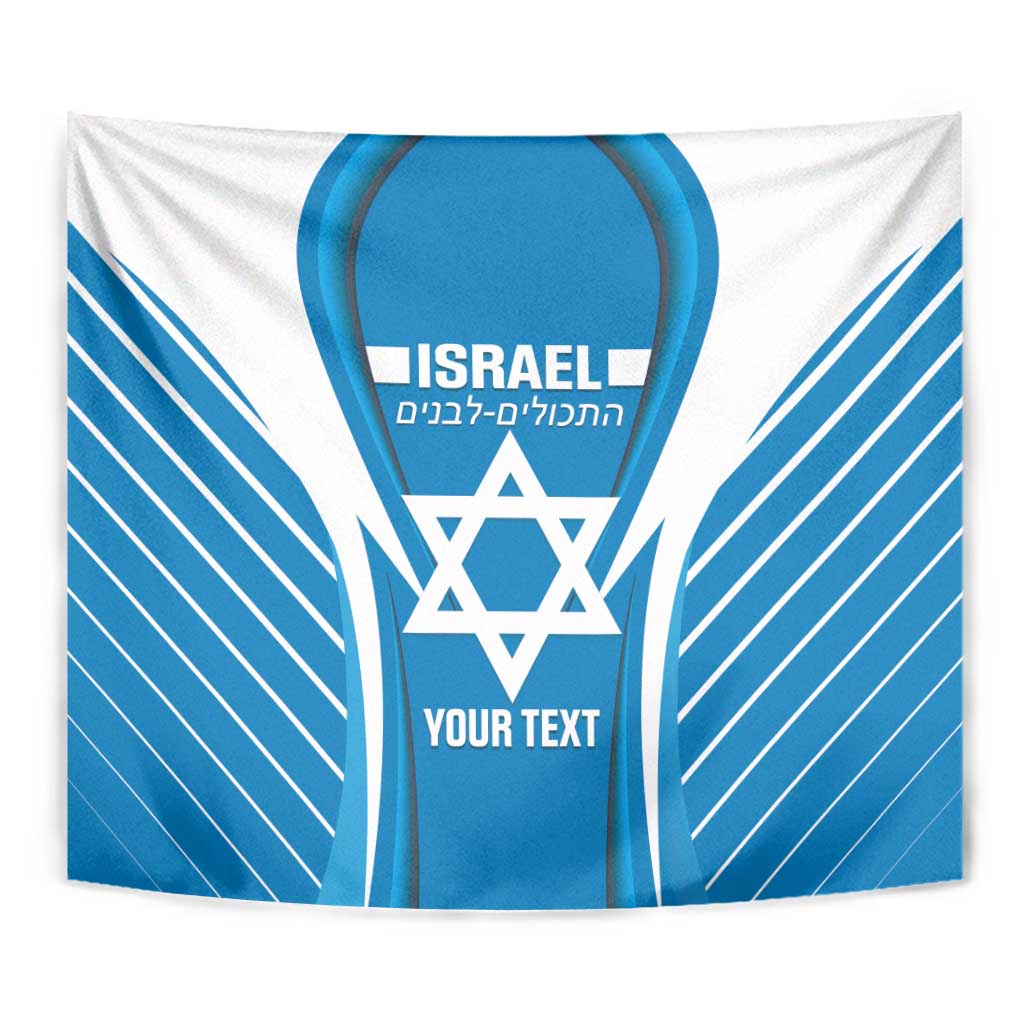 Custom Israel Football Tapestry Come On Sky Blue and Whites
