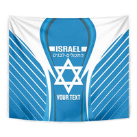 Custom Israel Football Tapestry Come On Sky Blue and Whites
