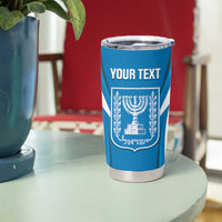 Custom Israel Football Tumbler Cup Come On Sky Blue and Whites