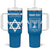 Custom Israel Football Tumbler With Handle Come On Sky Blue and Whites