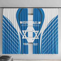 Custom Israel Football Window Curtain Come On Sky Blue and Whites