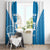 Custom Israel Football Window Curtain Come On Sky Blue and Whites