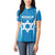 Custom Israel Football Women Polo Shirt Come On Sky Blue and Whites