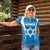 Custom Israel Football Women Polo Shirt Come On Sky Blue and Whites