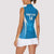 Custom Israel Football Women Sleeveless Polo Shirt Come On Sky Blue and Whites